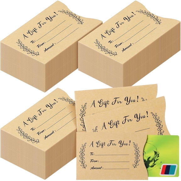 600 Pcs Gift Card Envelopes Bulk Thank You Gift Card Sleeves Appreciation Mini Money Cash Envelopes for Blank Hotel Credit Protector for Christmas Party Business, 3. 54 x 2. 36 Inches(Brown)