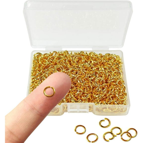 600 Pcs Gold Plated Jump Rings Split Rings Circle Clasp Connecting Rings Jewelry Necklace Bracelet Pendant Choker Charm Loops DIY Craft Earring Making Supplies (6 mm)