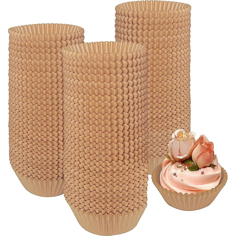 600 Pcs Jumbo Cupcake Liners Baking Cups Brown Odorless Muffin Liners for  Baking(Large Size) 