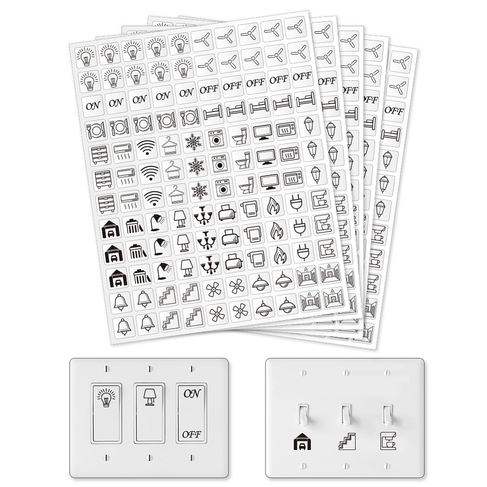 Switch Ip Label 600 Pcs Light Switch Sticker Labels 31 Designs Transparent Switch ID ...