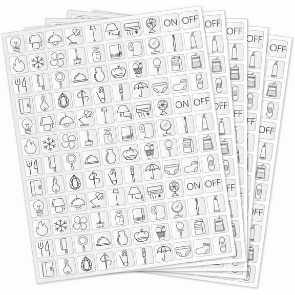 600 Pcs Light Switch Sticker Labels 40 Designs Transparent Switch ID Stickers Black Switchboard Label Decals for Home Kitchen Bathroom Office School