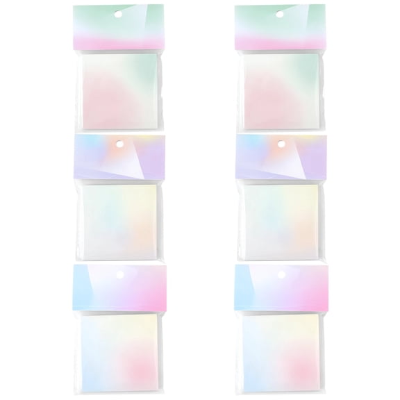 600 Pcs Paper, 6 Pads Gradient Sticky Notes, 100 Sheets Aesthetic Memo Pads, Romantic Illusions Colorful Note Pads, Square 3.2 x 3.2 in8 x 8 cmPaper for Students, Office, Journaling, Scrapbooking