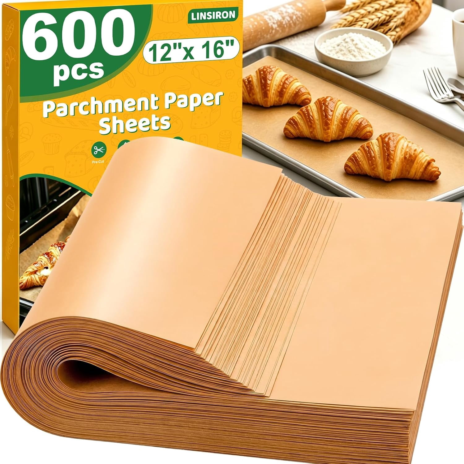 600 Pcs Parchment Paper Sheets for Baking,12x16 Inch Baking Paper ...