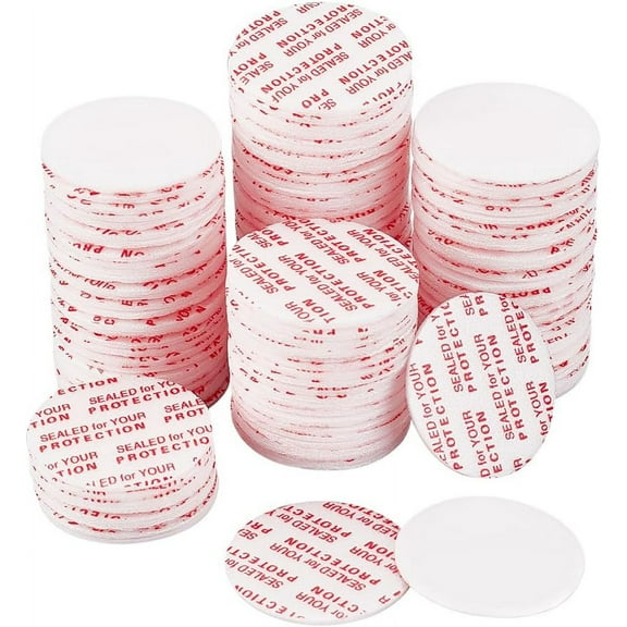600 Pcs Pressure Sensitive Seals 24mm Waterproof Foam Lid Liners Round Safety Tamper Resistant Jar Seals Bottle Seals DIY