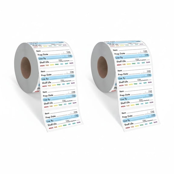 600 Pcs Removable Food Date Labels – Water Oil Tear Resistant Stickers, No Residue for Freezer, Pantry, Kitchen & Restaurant Storage