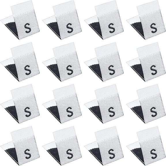 600 Pcs S Cotton Size Labels White Embroidered Labels Tags Small Size Labels Sewing Clothing Size Labels Woven Crafting Label 1/2" x5/7"