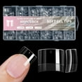 thumbnail image 1 of 600 Pcs/Set Soft Gels Tips Press On Nail Short Half Cover Tips Clear Nail Tips False Nails Tips for Nail Salons, 1 of 17