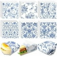 thumbnail image 1 of 600 Pcs Wax Paper Sheets for Food Blue Floral Chinoiserie Bird Deli Paper Vintage Sandwich Burger Parchment Wrapper Food Basket Liner Wax Sheets for Picnic Party Supplies Kitchen, 6 Styles, 1 of 7