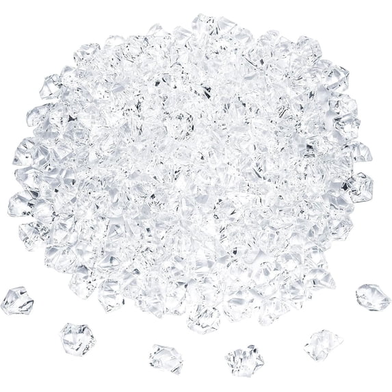 600 Piece Acrylic Ice Set,Happon Acrylic Gems Crystals, Fake Crushed Ice Rocks,Irregular Clear Acrylic Gems for Wedding Event Decoration, Arts and Crafts, Vase Fillers