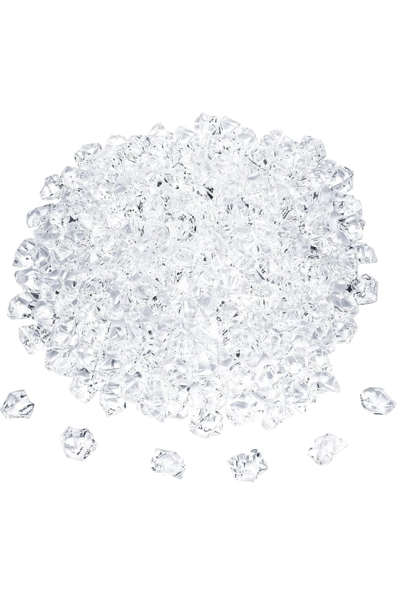 600 Piece Acrylic Ice Set,Happon Acrylic Gems Crystals, Fake Crushed Ice Rocks,Irregular Clear Acrylic Gems for Wedding Event Decoration, Arts and Crafts, Vase Fillers