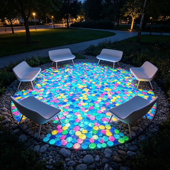 600-Piece Glow In The Dark Garden Pebbles Luminous Resin Stones For Yard Pathway Aquarium Decor 0.4 Inches