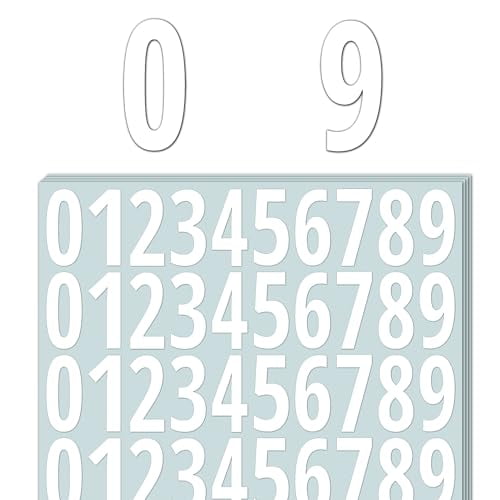 600 Pieces,2 inch - Vinyl Number Stickers,Waterproof Stick on Numbers Labels - White