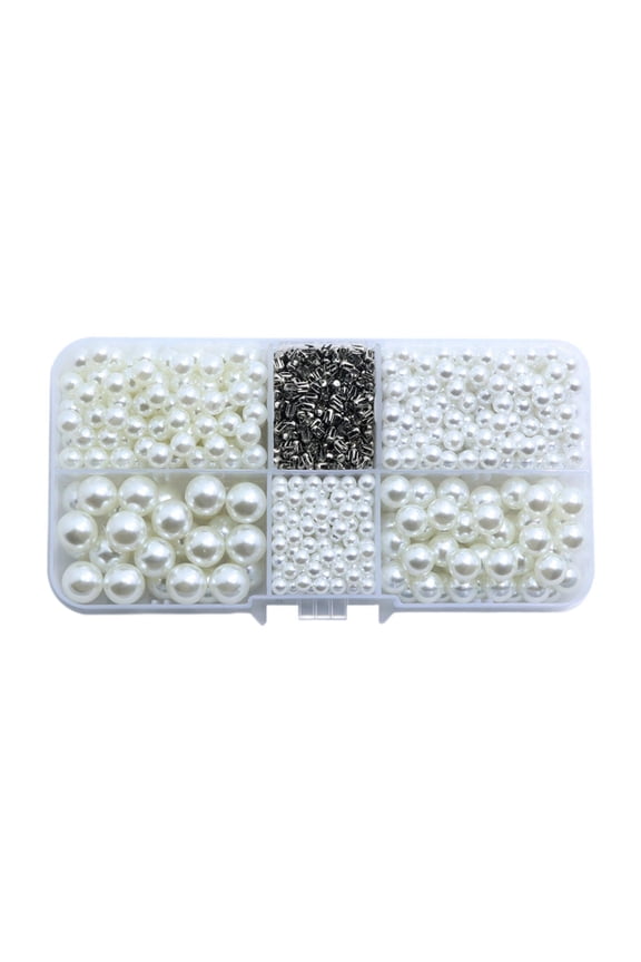 600 Pieces ABS Plastic Crafting Beads Round White Smooth Multipurpose Jewelry Making Earrings Decorations for Hobbyists