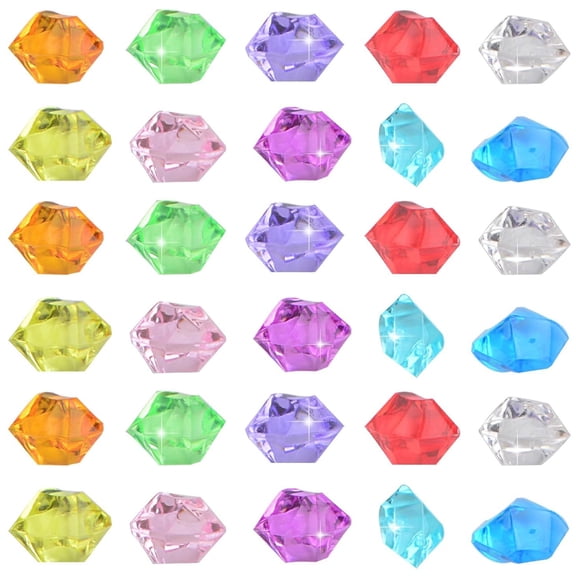 600 Pieces Colorful Acrylic Ice Cubes Crystals Fake Ice Rock Small Crushed Ice Rocks for Vases Fillers Arts Crafts Home Party Decoration