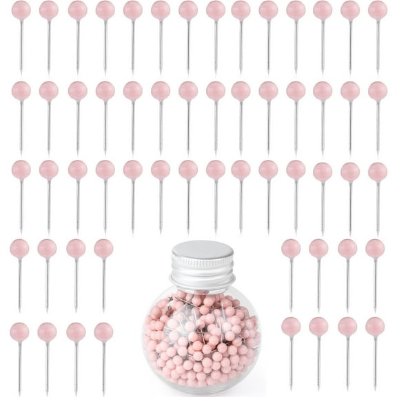 600 Pieces Map Pins,Happon Round Head Push Pins for Cork Board, Drawing Pins with Stainless Steel Point, Metal Map Push Pins for World Map, Cork Board, Fabric Marking