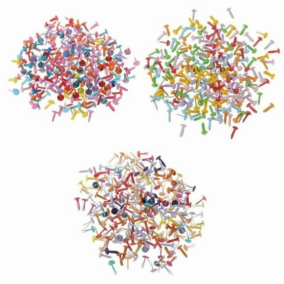 600 Pieces Metal Brad Paper Fastener For Scrapbooking Craft