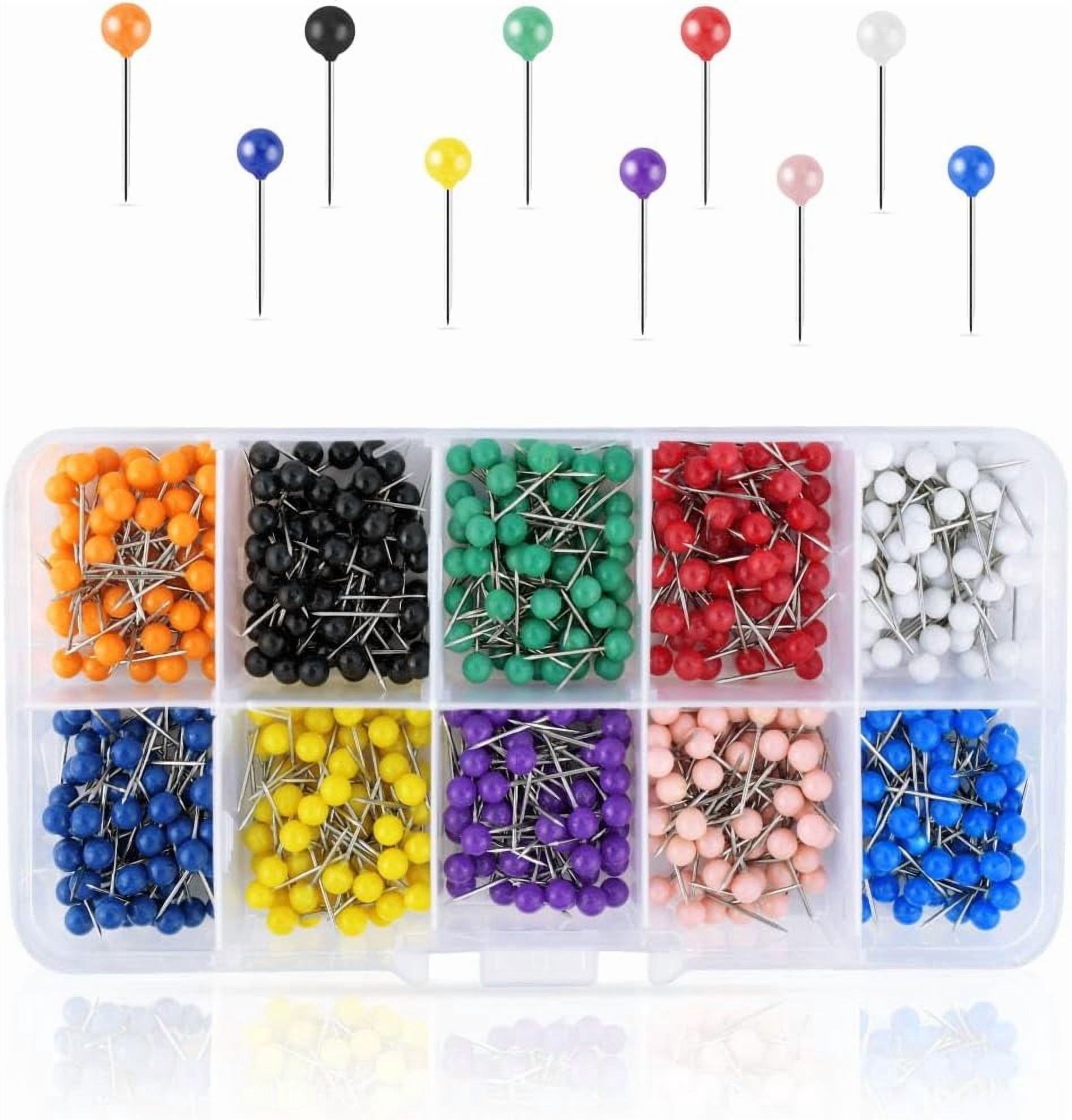 Pin Color Pin 600 Pieces Push Pins Map Pins with Colored Head Map Tacks with Point ...