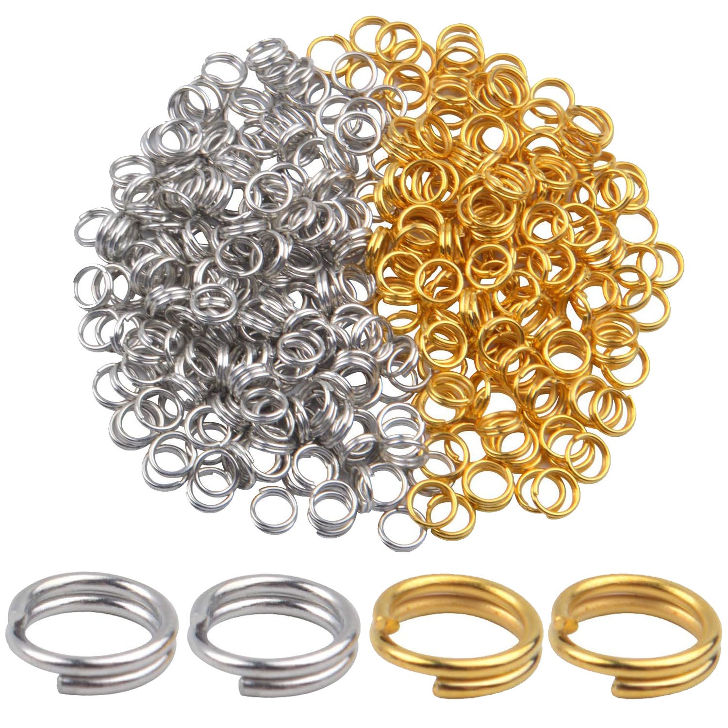 600 Pieces Small Split Key Rings Double Loop Jump Rings Connectors for ...