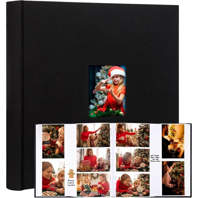 600 Pocket 4x6 Photo Album with Writing Space, Linen Cover, Acid-Free ...