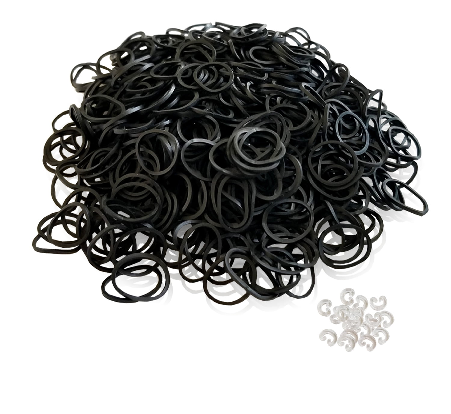 600 Refillable BLACK Rubber Loom Band for Bracelet Necklace DIY