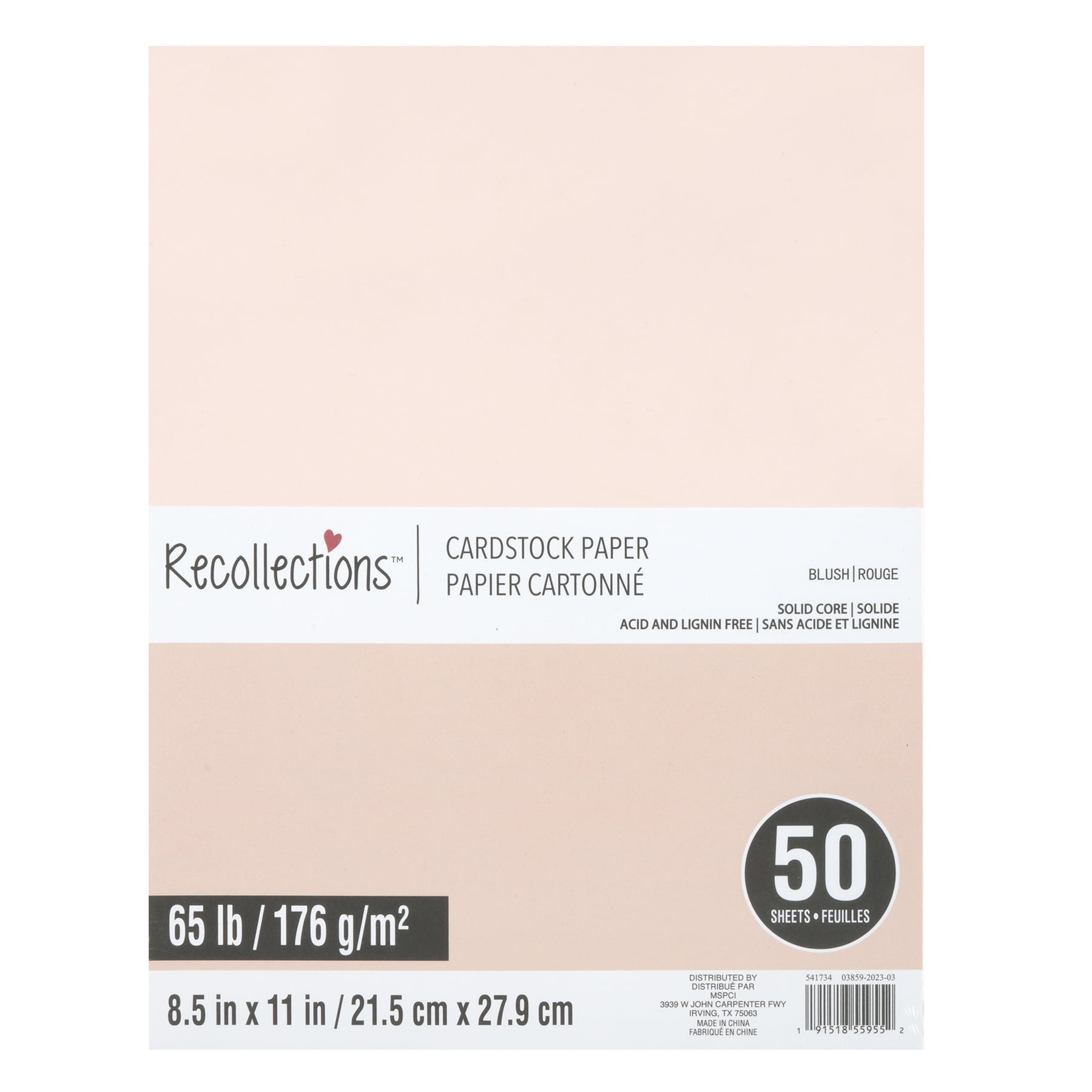 Recollections 600 Sheets Blush 8.5" x 11" Cardstock Paper - Acid and Lignin Free Paper for Scrapbooks, Arts & Crafts - Bulk Pack