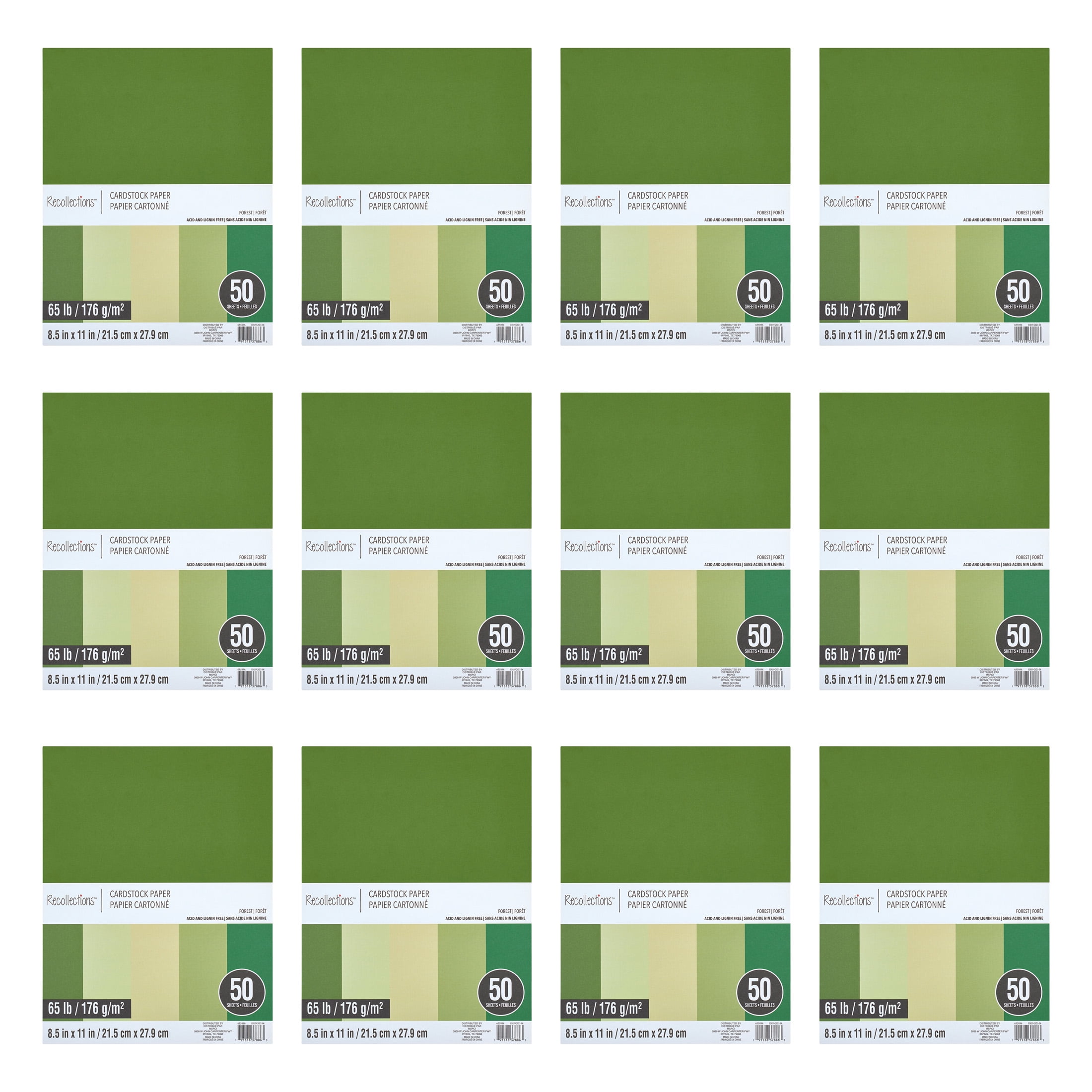 Recollections 600 Sheets Forest 8.5" x 11" Cardstock Paper Pad - Acid Free Paper for Scrapbooks, Invitations, Greeting Cards, and Arts & Crafts - Bulk 12 Pack