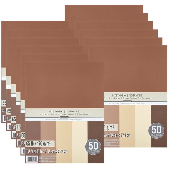 Recollections 600 Sheets Nostalgia 8.5" x 11" Cardstock Paper - Acid and Lignin Free Paper for Scrapbooks, Arts & Crafts - Bulk Pack