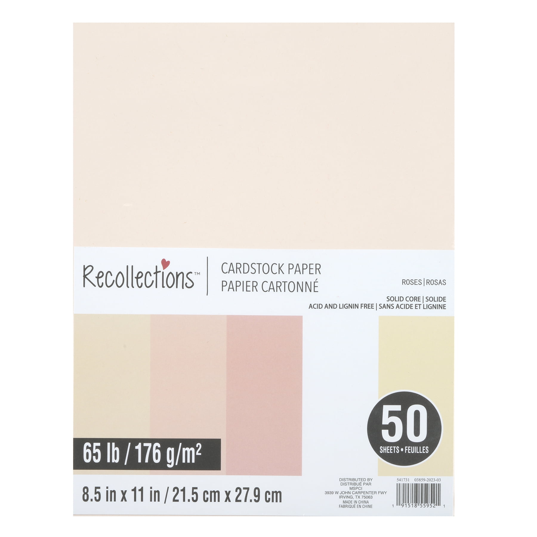 Recollections 600 Sheets Roses 8.5" x 11" Cardstock Paper - Acid and Lignin Free Paper for Scrapbooks, Arts & Crafts - Bulk Pack