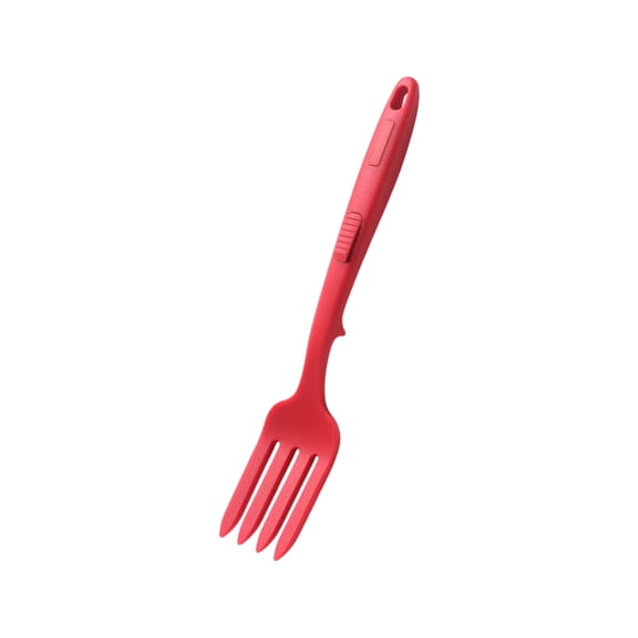 600℉ Silicone Flexible Forks, 11.81 Inch Silicone Cooking Forks, Heat Resistant Spaghetti Fork Nonstick Baking Fork with Hanging Hole for Serving Stirring Mashing - Red