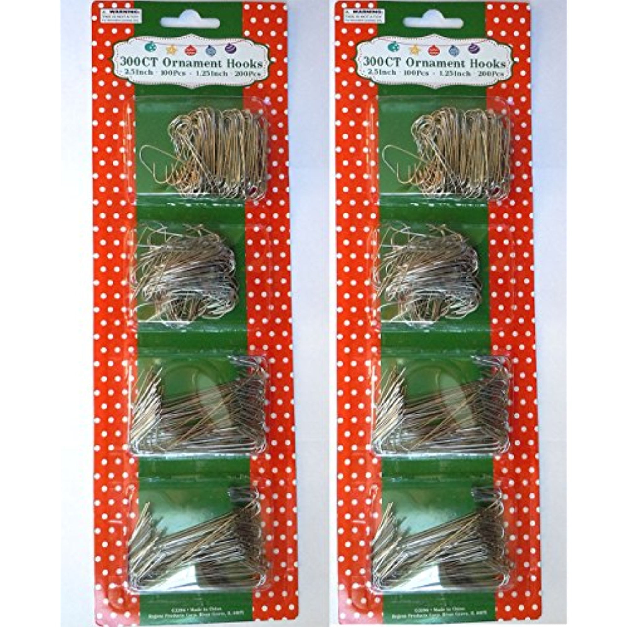 Walmart 600 Silver Christmas Ornament Hooks, Large and Small Metal Wire