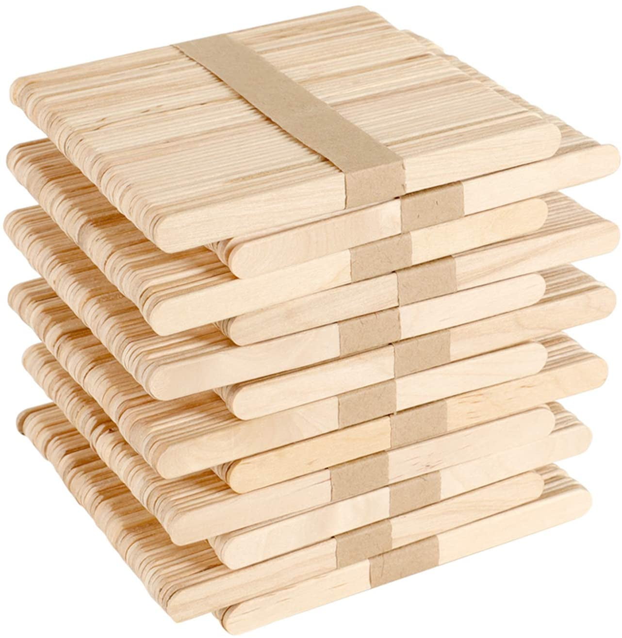 600 Stück Eisstiele aus Holz, Holzspatel Basteln, Holzstäbchen zum