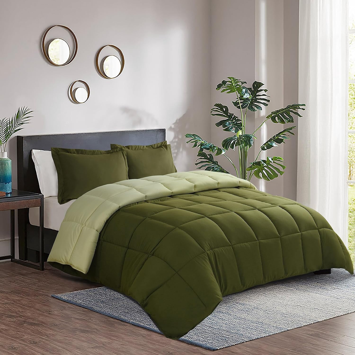 Silk Satin Luxurious Comforter - King/Cal King, 300 GSM Down Alternative, Box Stitched, Machine Washable