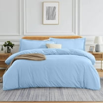 600 TC 100% Egyptian Cotton Duvet Cover Zipper Closur Ultra Soft Durable and Fade Resistant Color Light Blue Solid size Queen