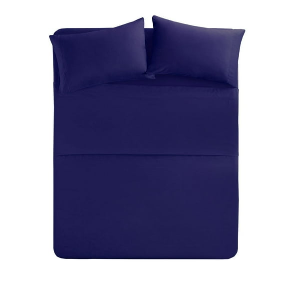 600 TC 100% Nature Grown Cotton Solid Royal Blue, Queen (62"x 74") Sleeper Sofa Sheet Set with 6 Inch Drop Length