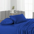thumbnail image 1 of 600 TC Bed Sheet Set 5 Piece - 30 Inch Deep Pocket - 600 Thread Count - 100% Egyptian Cotton - Extra Soft and Luxury, Easy Care - Royal Blue Stripe, King Size., 1 of 7