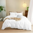 thumbnail image 1 of 600-TC Egyptian Cotton 3-Piece Duvet Cover Set – Zipper Closure - OverSize Queen Size ( 98" x 98" ) Inches, (White), 1 of 4