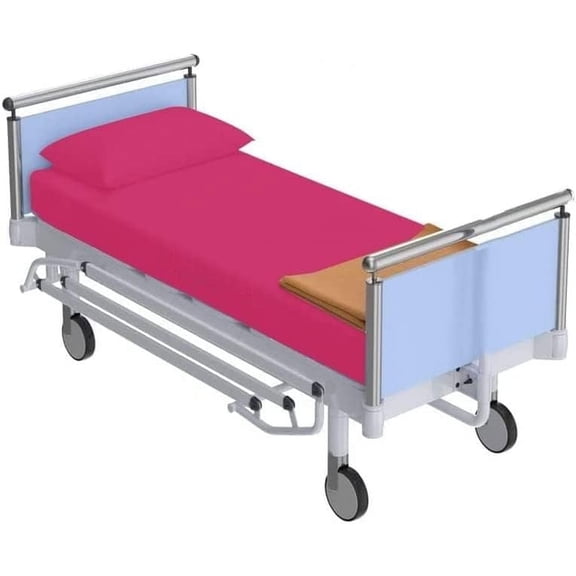 600 TC Egyptian Cotton Hospital Bed Sheet Set, 3 Piece – Fits Adjustable Hospital Beds, Includes Fitted Sheet, Flat Sheet & Pillowcase Standard 36" x 80" With 5" Deep Fitted (Solid Hot Pink)