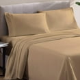thumbnail image 1 of 600-TC Egyptian Cotton RV Camper - RV Sheets - 4 Piece Bed Set for Campers RV King 72" x 80" Sheets for RV King Sheet Set 6" Deep Fitted Sheet Luxury Soft (Taupe), 1 of 6