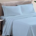 thumbnail image 1 of 600-TC Egyptian Cotton RV Camper - RV Sheets - 4 Piece Bed Set for Campers RV Short King 70" x 80" Sheets for RV Short King Sheet Set 6" Deep Fitted Sheet Luxury Soft (Light Blue), 1 of 6