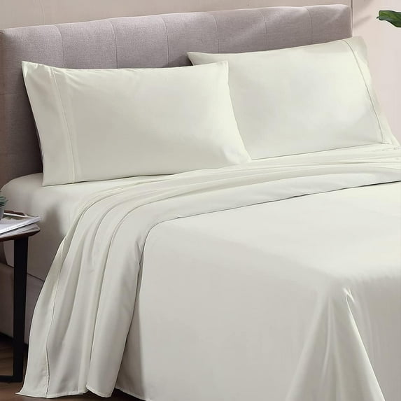 600-TC Egyptian Cotton RV Camper - RV Sheets - 4 Piece Bed Set for Campers RV Bunk 35" x 79" Sheets for RV Bunk Sheet Set 6" Deep Fitted Sheet Luxury Soft (Ivory)