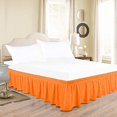 thumbnail image 1 of 600-TC Pima Cotton Universal Wrap Around Bed Skirt Full (54" x 75") Size, Easy Fit 1-PC Bed Skirt Luxury Fabric 3 Sided Coverage 24" Drop Length, Orange, 1 of 4