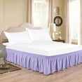 thumbnail image 1 of 600-TC Pima Cotton Universal Wrap Around Bed Skirt Grand King (80" x 98") Size, Easy Fit 1-PC Bed Skirt Luxury Fabric 3 Sided Coverage 24" Drop Length, Lavender, 1 of 5