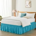 thumbnail image 1 of 600-TC Pima Cotton Universal Wrap Around Bed Skirt RV King (72" x 80") Size, Easy Fit 1-PC Bed Skirt Luxury Fabric 3 Sided Coverage 24" Drop Length, Turquoise, 1 of 5