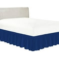 thumbnail image 1 of 600-TC Pima Cotton Universal Wrap Around Bed Skirt Short Queen (60" x 75") Size, Easy Fit 1-PC Bed Skirt Luxury Fabric 3 Sided Coverage 24" Drop Length, Royal Blue, 1 of 5