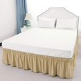 thumbnail image 1 of 600-TC Pima Cotton Universal Wrap Around Bed Skirt Super Single (48" x 84") Size, Easy Fit 1-PC Bed Skirt Luxury Fabric 3 Sided Coverage 24" Drop Length, Taupe, 1 of 5