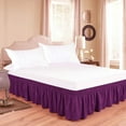 thumbnail image 1 of 600-TC Pima Cotton Universal Wrap Around Bed Skirt Twin (39" x 75") Size, Easy Fit 1-PC Bed Skirt Luxury Fabric 3 Sided Coverage 24" Drop Length, Purple, 1 of 5