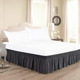 thumbnail image 1 of 600-TC Pima Cotton Wrap Around Bed Skirt – Quick and Easy Installation for a Neat Bedframe Look King (76" x 80") Size, Easy Fit 1-PC Bed Skirt 3 Sided Coverage 18" Drop Length, Dark Gray, 1 of 5