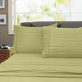 thumbnail image 1 of 600 Thread Count 100% Cotton Wrinkle Free Striped Sheet Set (Full, Sage), 1 of 3