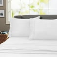 thumbnail image 1 of 600 Thread Count 100% Cotton Wrinkle Free Striped Sheet Set (Full, White), 1 of 3