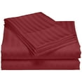 thumbnail image 1 of 600 Thread Count 100% Cotton Wrinkle Free Striped Sheet Set (King, Burgundy), 1 of 8